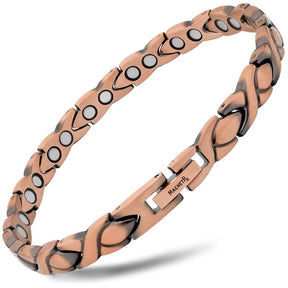 Women’s Ultra Strength Pure Copper Magnetic Therapy Bracelet (XO)