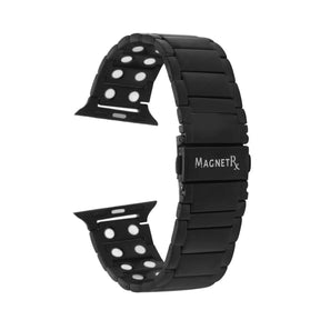Magnetic Therapy Apple Watch Band Black Stainless Steel