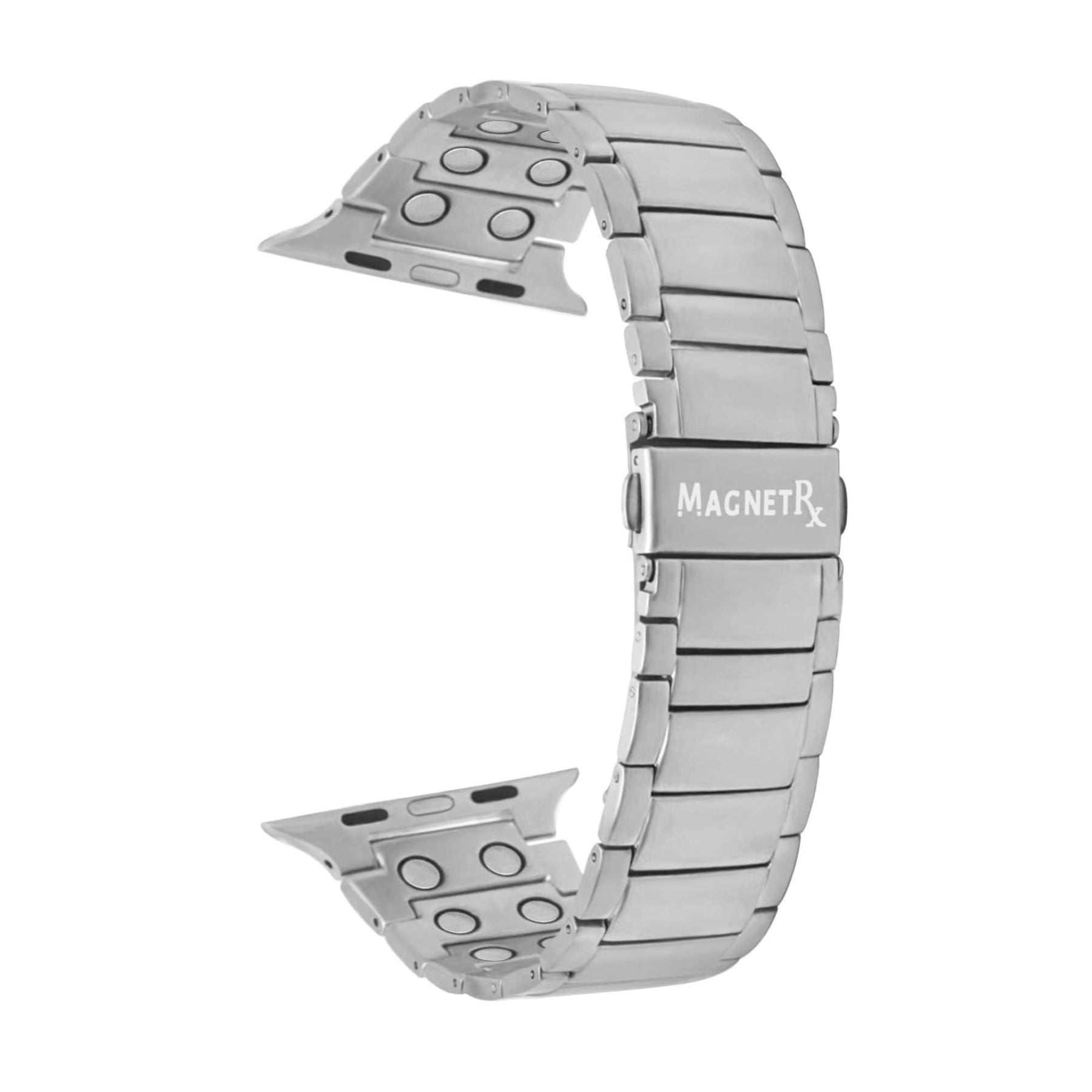 Magnetic Therapy Apple Watch Band Silver Stainless Steel
