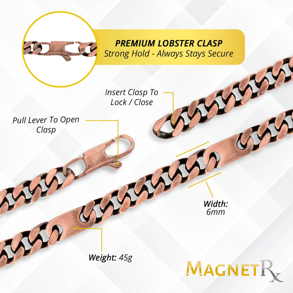 MagnetRX® Copper Magnetic Therapy Necklace - Curb Chain
