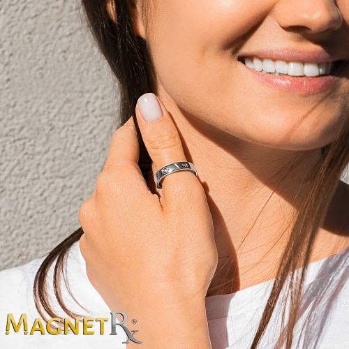 Therapy Rings Soft Crystal Magnetic Therapy Ring (Silver) | MagnetRX