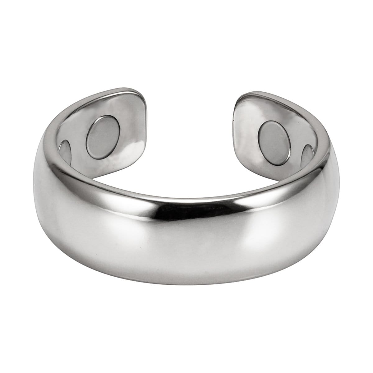 Magnetic Therapy Ring (Polished Silver)