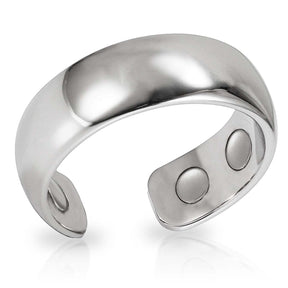 Magnetic Therapy Ring (Polished Silver)