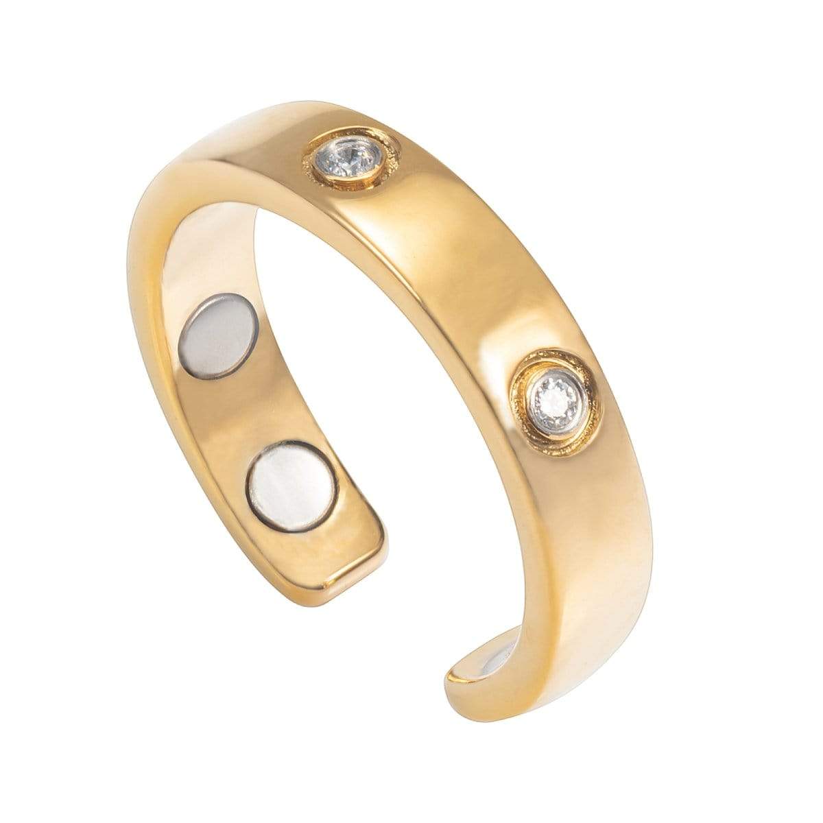 Crystal Magnetic Therapy Ring (Gold)