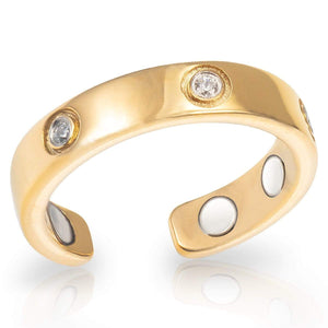 Crystal Magnetic Therapy Ring (Gold)